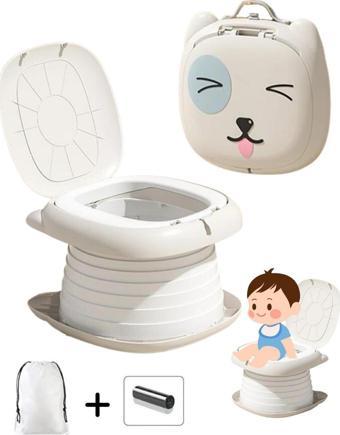 MooieBaby's Cat Potty Katlanabilir Çocuk Tuvaleti, Çok Fonksiyonlu Taşınabilir Alıştırma Lazımlığı