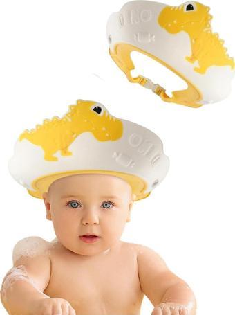 MooieBaby's Dino Banyo Şapkası , Slikon Çocuk Duş Tacı , Sevimli Dinazor , Ayarlanabilir Tasarım, 6ay-9yaş