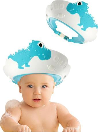 MooieBaby's Dino Banyo Şapkası , Slikon Çocuk Duş Tacı , Sevimli Dinazor , Ayarlanabilir Tasarım, 6ay-9yaş