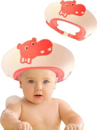 MooieBaby's Hippo Banyo Şapkası , Slikon Çocuk Duş Tacı , Sevimli Hipopotam , Ayarlanabilir Tasarım, 6ay-9yaş