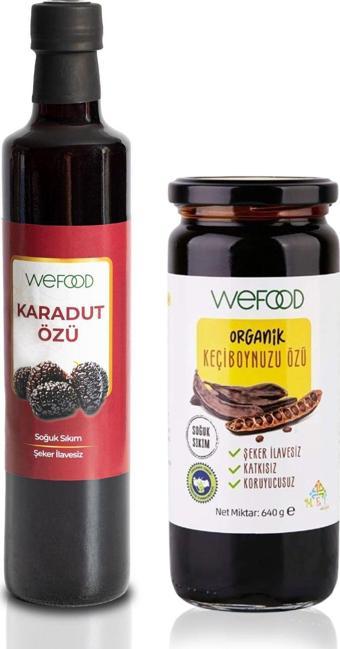 Wefood Karadut Özü 700 Gr (Soğuk Sıkım) + Organik Keçiboynuzu Özü 640 Gr (Soğuk Sıkım)