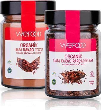 Wefood Organik Ham Kakao Tozu 140 Gr + Organik Ham Kakao Parçacıkları 150 Gr