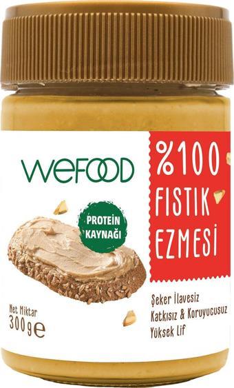 Wefood Şekersiz Sade %100 Fıstık Ezmesi 300 Gr (Fıstık Parçacıklı).