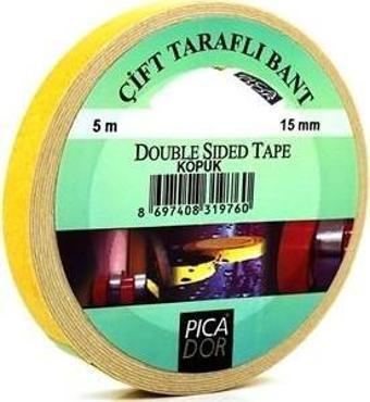 Picador 15 Mm x 5 Mt Köpük Çift Taraflı Bant KN-002 3'lü