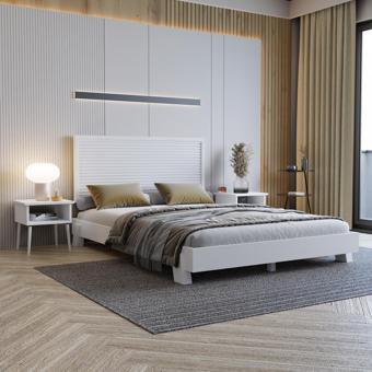 Renazzo Mobilya Alaz Model Beyaz Renk Çam Ahşap Karyola ( Yatay ) 160x200 cm