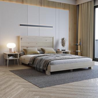 Renazzo Mobilya Alaz Model Vernikli Çam Ahşap Karyola ( Yatay ) 90x190 cm