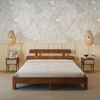 Renazzo Mobilya Lotus New Frezya Model Ceviz Renk Ahşap Karyola 90x190 cm
