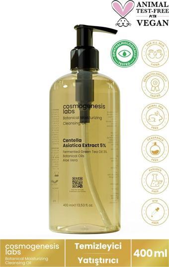 Bitkisel Nemlendirici Cilt ve Makyaj Temizleme Yağı 400ml Vegan Yatıştırıcı Sebum Dengeleyici