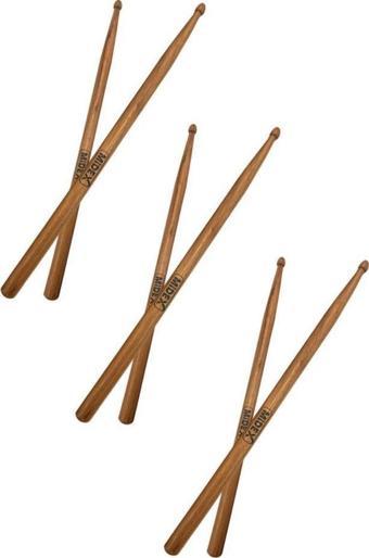 Midex OAK-110-5A-3X Ahşap Meşe Ağacı Bateri Baget Davul Bageti 5A Drumsticks (3 Çift)