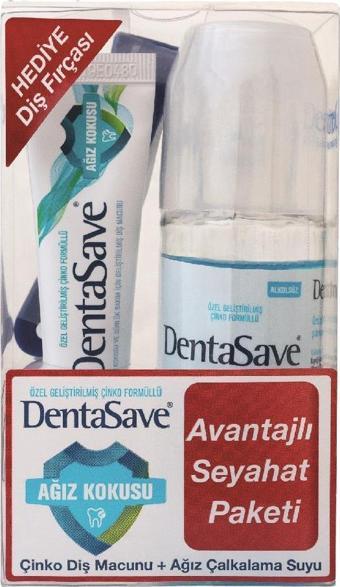 Dentasave Seyahat Paketi Çinko Diş Macunu 15ml + Alkolsüz Ağız Çalkalama Suyu 95ml