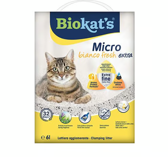 Biokat's Micro Fresh Extra Bahar Kokulu Aktif Karbonlu Topaklanan Doğal Kedi Kumu 6 Lt