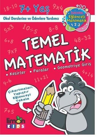 Çıkartmalı Temel Matematik-İlk Okul Eğlenceli Matematik - Kolektif  - Limonkids