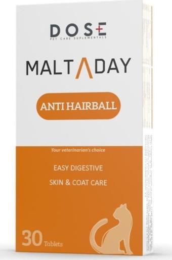 Dose Malt A Day Anti-Hairball Tablet Tüm Kediler İçin Tüy Yumağı Önleyici Anti Hairball Malt Tablet