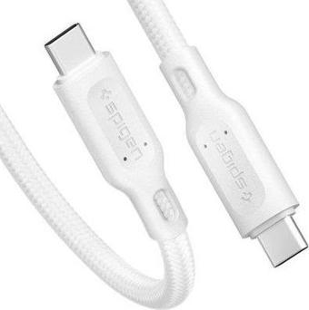 Spigen DuraSync USB-C to USB-C (1 Metre) Kevlar Hızlı Şarj/Data Kablosu 100W Güç Destekli C10C3 Whit