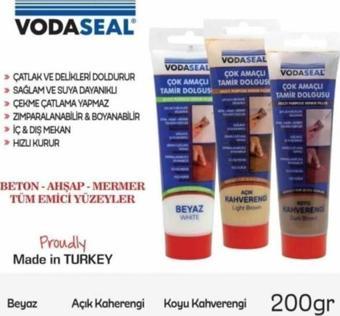 Vodaseal Çok Amaçlı Yer Beton Ahşap Mermer Parke Tamir Yüzey Macunu Açık Kahverengi 200 gr