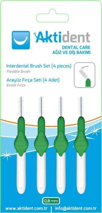Aktident Arayüz 4'lü Fırça Seti 0,80mm Yeşil