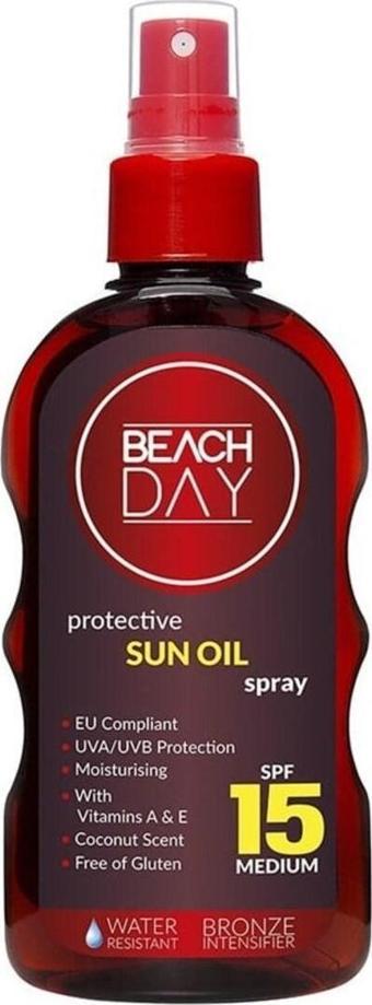 Beach Day Bronzlaştırıcı Koruyucu Güneş Yağı Spf 15 Sprey 150 Ml 