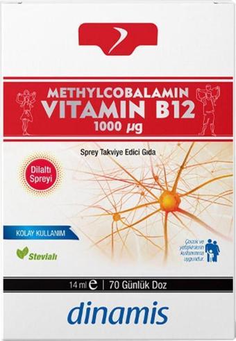 DİNAMİS Dinamis Methylcobalamin Vitamin B12 Sprey 14 ml 70 Günlük Doz