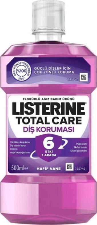 Listerine Total Care Diş Koruması Ağız Bakım Suyu - Hafif Nane 500ml 