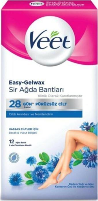 Veet Hassas Ciltler Için Ağda Bandı 12'li