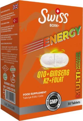 Swiss Bork Bork Energyq10+gınseng+k2+folat Tb