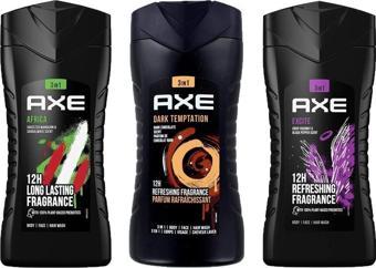 Axe Excite Duş Jeli & Dark Temptation Duş Jeli & Africa 3in1 Erkek Duş Jeli 250ML 3lü Set