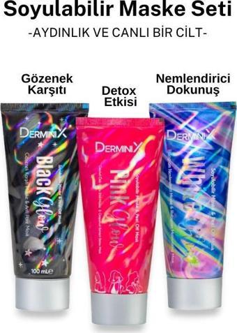 Derminix Glow Soyulabilir Maske Serisi 3' lü Set 3x100ml