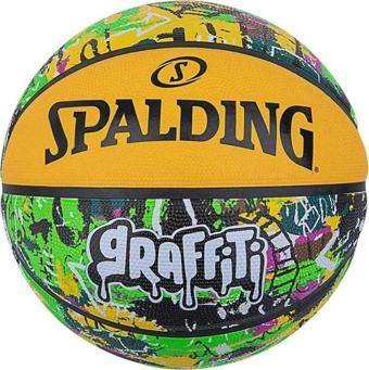 Spalding Green Yellow Graffiti SZ7 2021 Basket Topu 84374Z