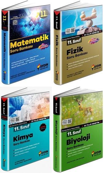 Aydın 2024 11. Sınıf Matematik + Fizik + Kimya + Biyoloji Soru Seti 4 Kitap - Aydın Yayınları