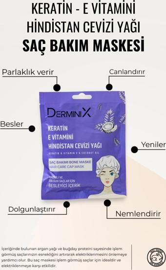 Derminix  Saç Bakım Maskesi Keratin & E vitamini & Hindistan Cevizi Yağı İçeren Bone