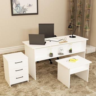Kalender Dekor Merkür - 1 - 2 - 3 Ofis Büro Masası Takımı Beyaz