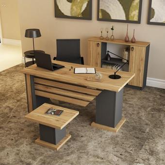 Kalender Dekor Ophira - 1 - 2 - 4 Ofis Büro Masası Takımı Kobe - Antrasit