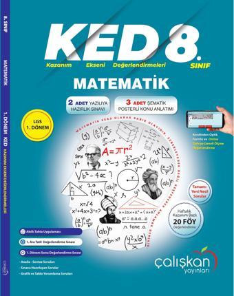 Çalışkan 8. Sınıf Lgs 1. Dönem Matematik Kazanım Ekseni Deneme 2023 - Çalışkan Yayınları