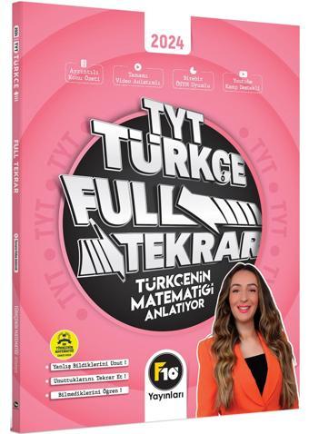 F10 Yayınları 2024 Tyt Gamze Hoca Türkçenin Matematiği Türkçe Full Tekrar Video Ders Kitabı - F10 Yayınları