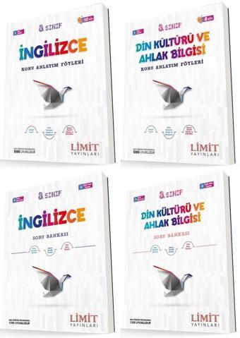 Limit 8. Sınıf İngilizce + Din Konu Föyleri + Soru Seti 4 Kitap 2023 - Limit Yayınları