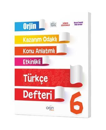 Orjin Okul 2024 6. Sınıf Türkçe Kazanım Odaklı Defteri