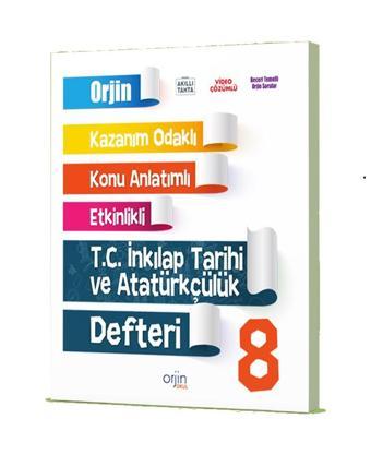 Orjin Okul 2024 8. Sınıf İnkılap Tarihi Kazanım Odaklı Defteri