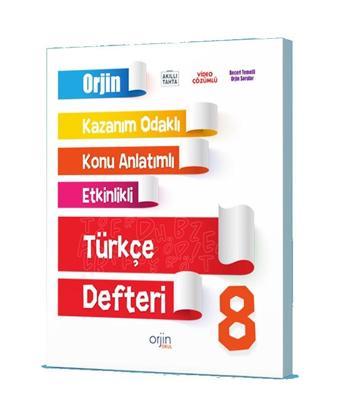 Orjin Okul 2024 8. Sınıf Türkçe Kazanım Odaklı Defteri