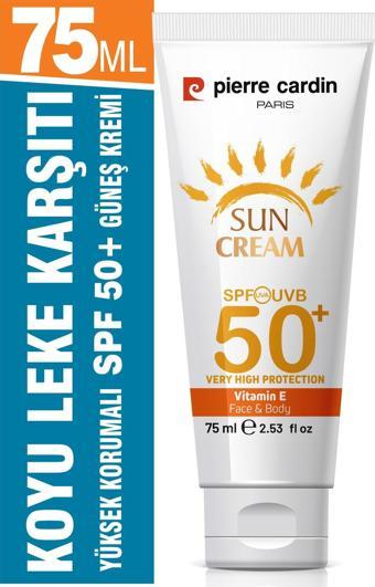 Pierre Cardin SPF 50 Leke Karşıtı Yüksek Koruyucu Yüz Güneş Kremi 75 ML Normal Ve Kuru Ciltler İçin