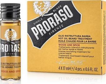 Proraso Hot Oil Beard treatment Wood And Spice 4x17 ml Sakal Bakım Yağı Sıcak Uygulama