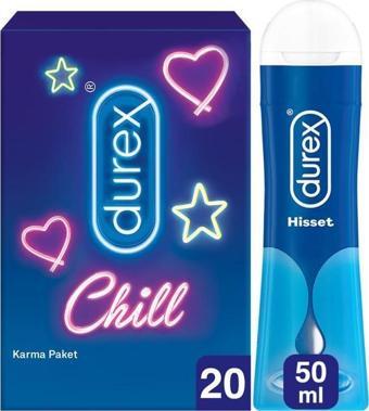 Durex Chill Karma Paket Prezervatif 20’li + Play Kayganlaştırıcı Jel Hisset, 50 ml