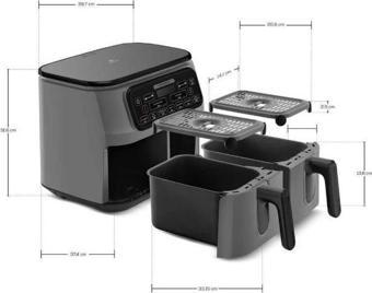 Karaca Air Pro Cook Duo Tandır Xxxl 4+4 Litre Aırfryer Space Gray Black