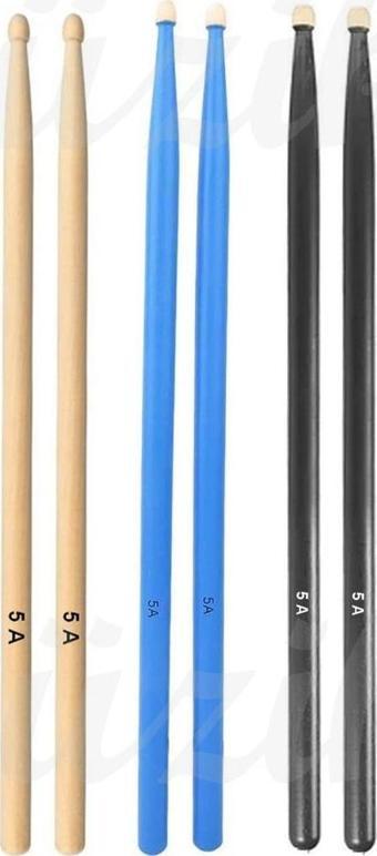 Chroma Baget - Davul - 3 Çift Bateri Bageti Drumsticks 5a Pürüzsüz Yüzey