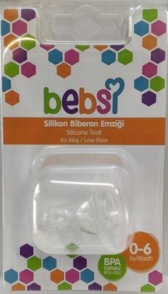 Bebsi Silikon Biberon Emziği 0-6 Ay Az Akış 245