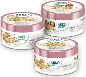 Arko Nem Badem - Pirinç - Yulaf Sütü Prebiyotik Krem Serisi 3X250 Ml