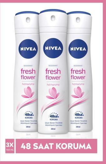 Nivea Kadın Sprey Deodorant Fresh Flower 150 Ml 3'Lü