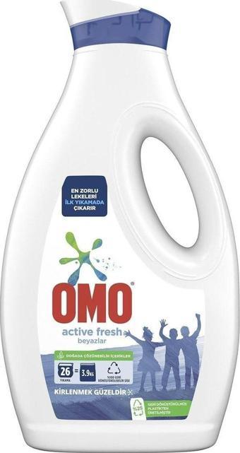 Omo Sıvı Deterjan Active Fresh Beyazlar 26 Yıkama 1690 Ml