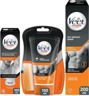 Veet Men 200ml Tüy Dökücü Krem + 150ml Duşta Tüy Dökücü Krem + 100ml Koltuk Altı Özel Avantaj