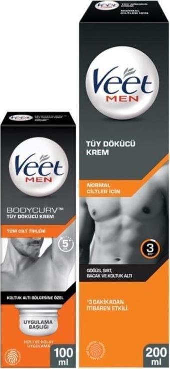 Veet Men 200ml Tüy Dökücü Krem + Veet Men Koltuk Altına Özel 100ml Tüy Dökücü Krem