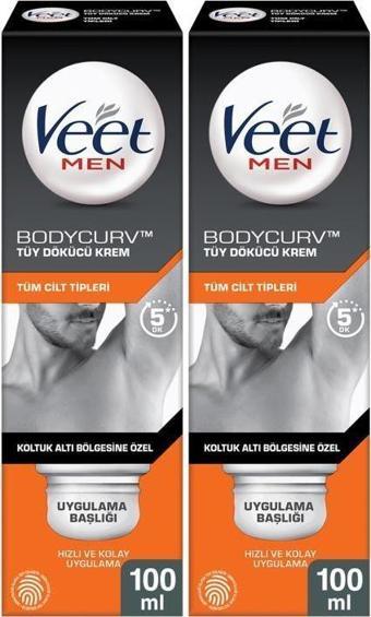 Veet Men Erkeklere Özel Tüy Dökücü Krem Koltuk Altı Bölgesi 100ml x2 Adet